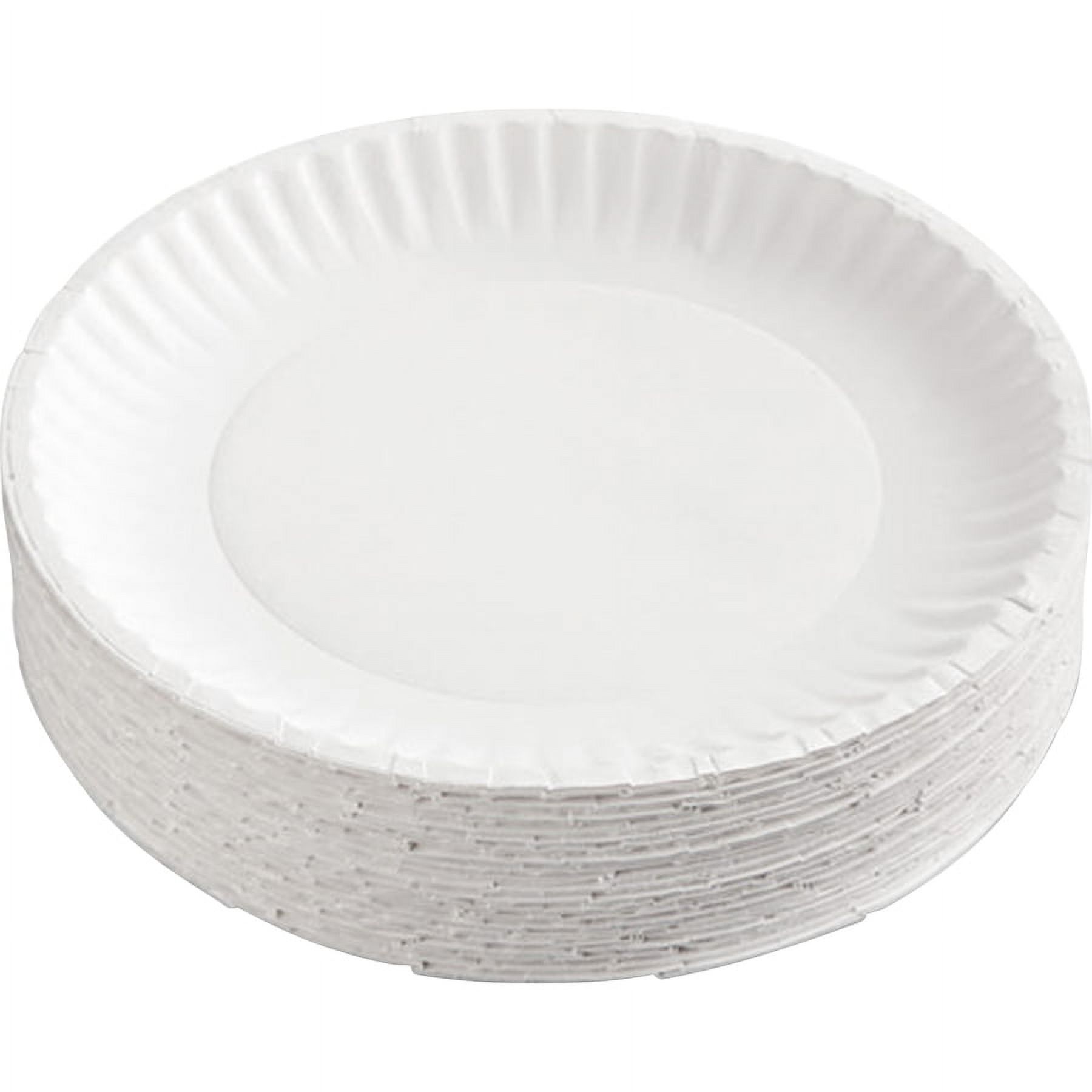 Ajm Paper Plates - Serving - Disposable - Microwave Safe - White - 1000 / Carton