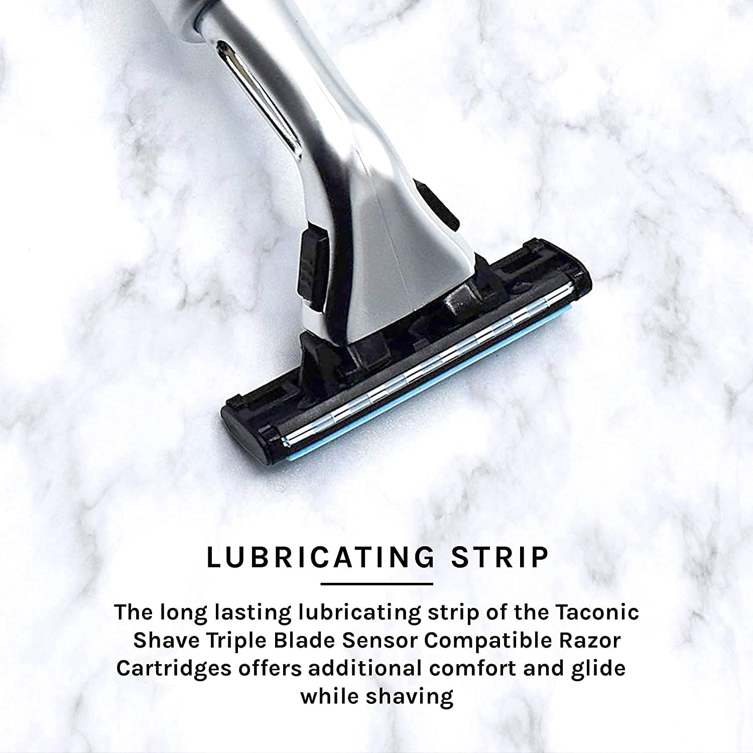 Heavyweight Chrome Razor Handle from Taconic Shave - Includes One Preloaded Razor Blade