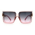 thumbnail image 4 of Womens Squared Half Rim Exposed Lens Plastic Butterfly Fashion Sunglasses Pink - Pink Smoke, 4 of 8