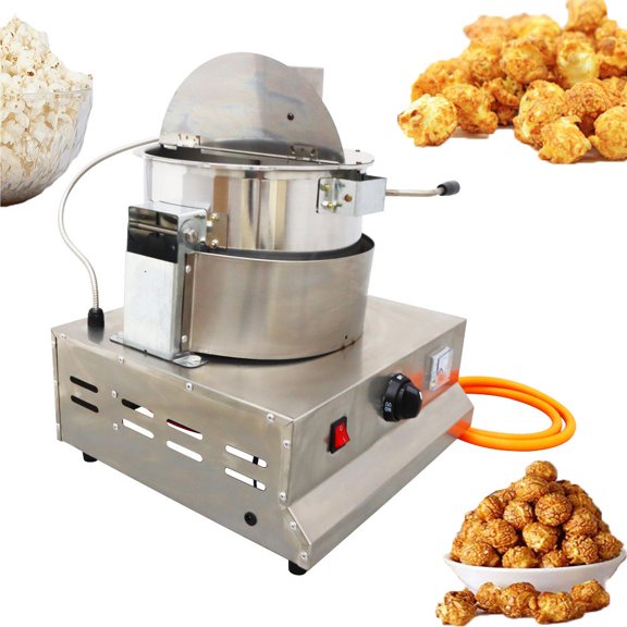 INTBUYING Gas Spherical Popcorn Machine 25W Stainless Steel Anti-hot Hand