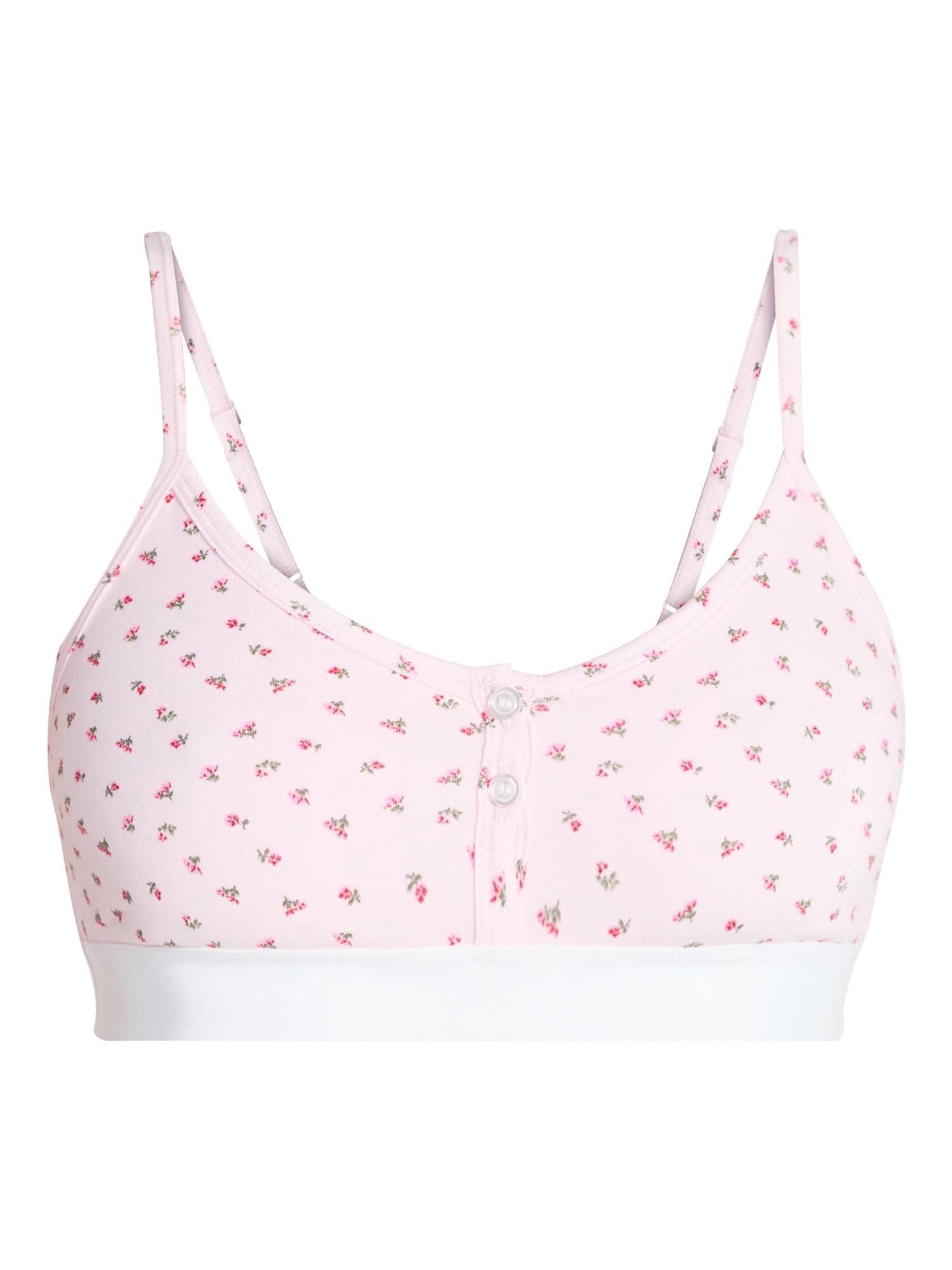No Boundaries Women's Cotton Jersey Triangle Bralette w/Buttons Sizes XS-XXXL