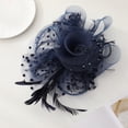 thumbnail image 3 of TNOBHG Flower Feather Hair Accessory Women Hair Hoop Hairpin Flowers Feathers Retro Mesh Faux Pearl Headband Prom Headdress Clip Headgear Hair Hoop Hairpin, 3 of 8