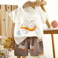 thumbnail image 3 of Hienoo Toddler Boys Outfits Cartoon Casual Short Sleeve T Shirt Shorts Set, Sizes 3-4T, 3 of 4