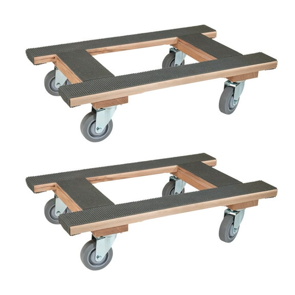 2 Pack 18"x30" H Shape Moving Dolly with Non Marking Wheels - 1000 lbs Capacity Heavy Duty Furniture Dolly with 4" Casters & Rubber belting