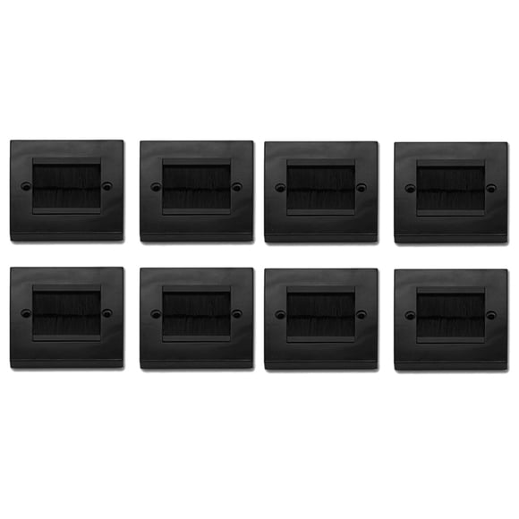 8 Piezas Cepillo de Descarga Placa de Pared Cepillo Individual 1 de Pared Placa de Entrada de Cable Placa Frontal de Montaje Ordenado Placa de Pared Negro