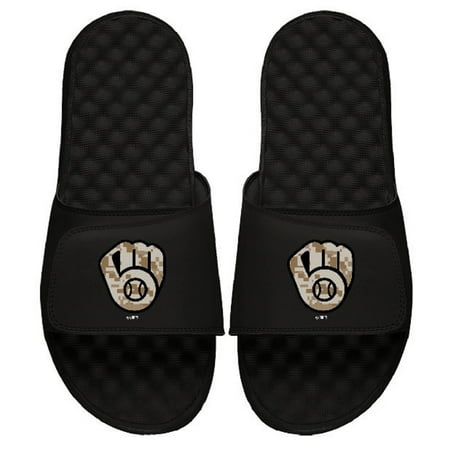 

Men s ISlide Black Milwaukee Brewers Camo Logo Slide Sandals
