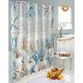 thumbnail image 4 of Fall Shower Curtain Coastal Coral Starfish Shell Bathroom Curtains with Hooks, Waterproof Fabric White Pumpkin Wood Thanksgiving Bath Shower Curtains Set for Bathroom Bathtubs Decor 72x72 Inch, 4 of 7