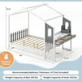 thumbnail image 3 of Gymax Full Size Kids House Bed w/ Study Desk & Removable Box Drawers Hanging Hooks, 3 of 10