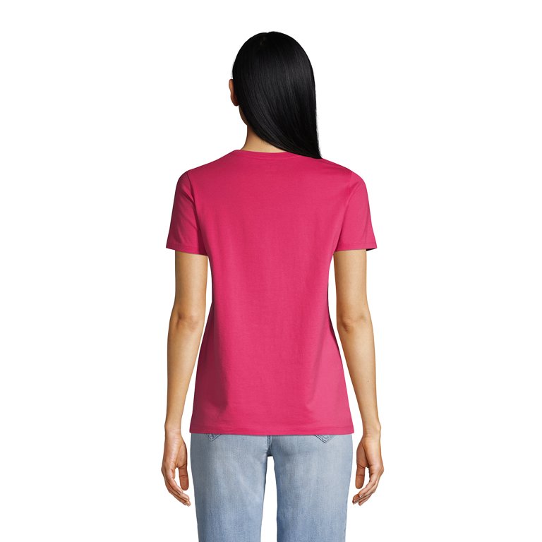 Women's Pima Cotton Tee, Short-Sleeve Crewneck Tees Knit, 54% OFF