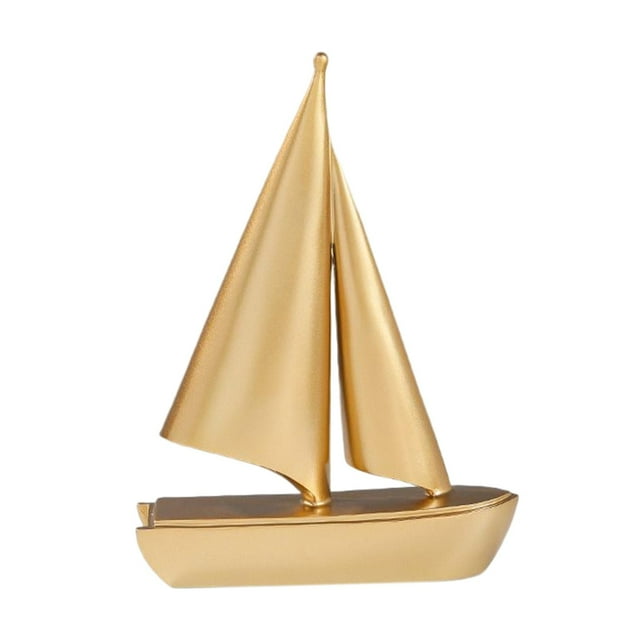 Figura de velero nórdico, modelo de velero artesanal, adorno, estatua de velero Dorado