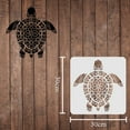 thumbnail image 2 of Plantillas de pintura con dibujo de tortuga de 11,8 x 11,8 pulgadas, plantillas de plástico decorativas cuadradas reutilizables para pintar sobre madera, piso, pared y tela., 2 of 7