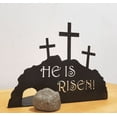 thumbnail image 2 of Easter Resurrection Scene Set He Is Risen Wooden Tabletop Centerpieces The Tomb Was Empty Scene Decorations Crosses On Top Of Rock Signs Easter Decor For, 2 of 9