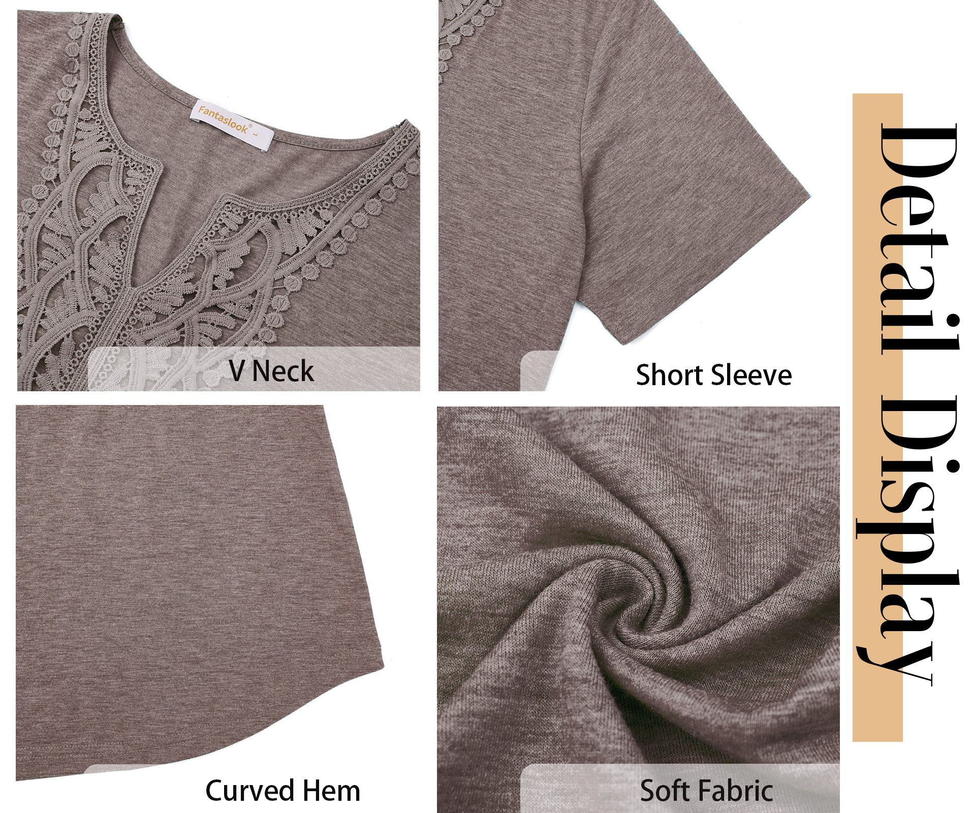 Fantaslook Women's Plus Size Lace V-Neck Tunic Blouse photo 6