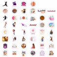 thumbnail image 3 of Pegatinas de baloncesto BulbaCraft, vinilo impermeable, 100 unidades, para niñas, 3 of 8