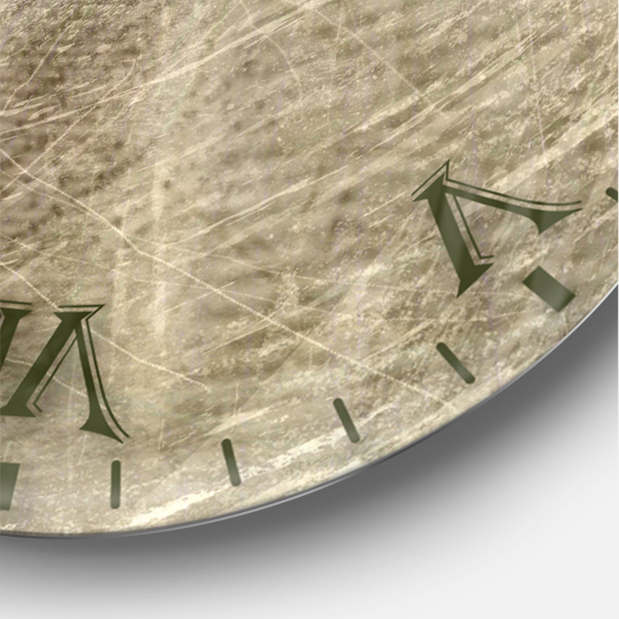 Designart 'Antique Old Paper Style' Metal Wall Clock