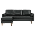 thumbnail image 4 of Pemberly Row 78" Modern Style Leather Apartment Sectional Sofa in Black, 4 of 8