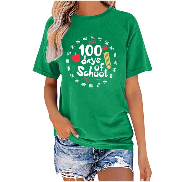 Mujeres de Verano de Manga Corta de Cuello Redondo Impreso Regular Sexy, Blusa Casual de Poliéster para Fiesta, Diario Y Toda la Temporada