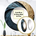 thumbnail image 3 of Designart "Gilded Aqua Swirl Simplistic Pottery" Abstract Spirals Gold Large Round Mirror - Round Office Mirror Wall Decor - Modern Round Printed Mirror - 29" x 29", 3 of 6