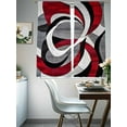 thumbnail image 4 of Black Red Twist Art Sheer Curtains 72 Inches Long 2 Panels Abstract Light Filtering Semi Sheer Window Curtains Drapes for Bedroom Living Room 52"x72", 4 of 7
