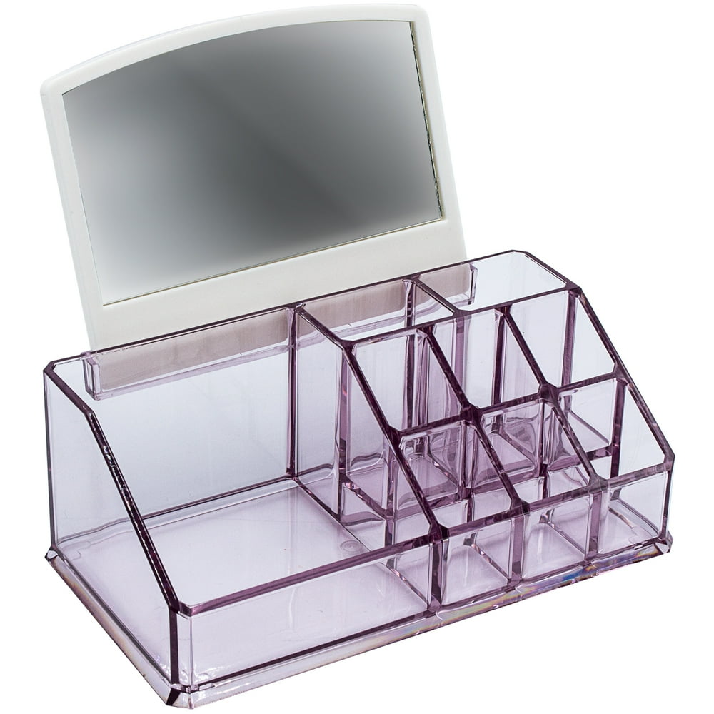 Makeup Organizer with Mirror Purple