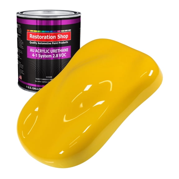Restoration Shop Viper Yellow Acrylic Urethane Auto Paint - Gallon Paint Color Only, Single Stage High Gloss