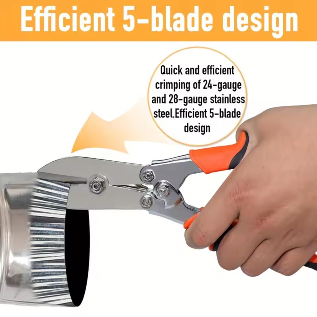 Professional Resistant Metal Sheet Crimper Deep Throats Tubing Crimping Tool
