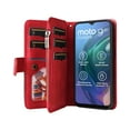 thumbnail image 3 of Multifunctional Case for Motorola Moto G10,Card Slots[RFID Blocking],Durable Flip Folio Kickstand Magnetic Closure Leather Zipper Wallet Wrist Strap Shockproof Case for Motorola Moto G10, Red, 3 of 12