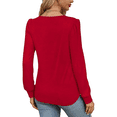 thumbnail image 5 of SOMER Womens Tops Long Sleeve Shirts Dressy Casual Blouse Pleated Puff Tunic Tops for Going Out, Fall, 5 of 8
