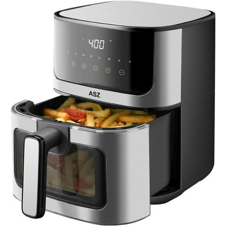 ASZ 5qt Air Fryer with Window Digital Airfryer 8 Presets 1400W Automatic Shutoff Non-Stick