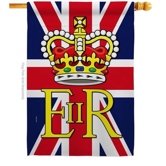 USA Decoration H180313-BO 28 x 40 in. Elizabeth Reginal II Sweet Life Sympathy Double-Sided Decorative Vertical House Flag for Decoration Banner Garden Yard Gift