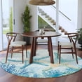 thumbnail image 5 of Teal Blue Coastal Round Rug 5ft Washable Circle Kitchen Rugs Non Slip Summer Ocean Starfish Coral Large Area Rug Indoor Floor Carpet for Bedroom Living Room Home Office Dining Room Nursery, 5 of 8