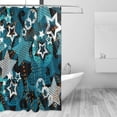 thumbnail image 2 of Coolnut Abstract Grunge Star Pattern Bath Shower Curtain Liners 72x72in Polyester Waterproof Bath Curtains with Hooks, 2 of 5
