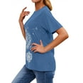 thumbnail image 5 of ZXSXSY Women Crew Neck Short Sleeve Dandelion Printed Top, 5 of 7