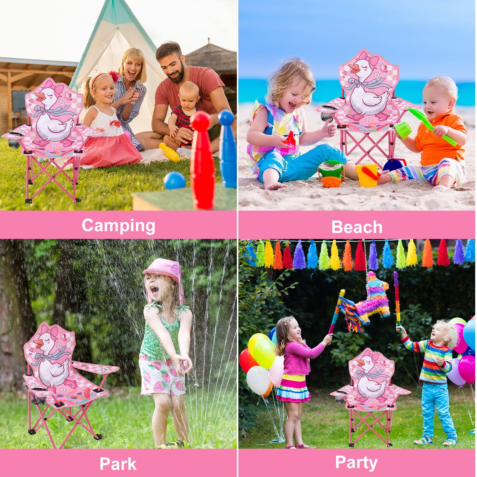 Hengguang Kids Camping Chair, Kids Outdoor Folding Lawn and Camping Chair with Cup Holder and Carrying Bag, Children's Camping Chairs for Travel, Lawn- for Indoor & Outdoor