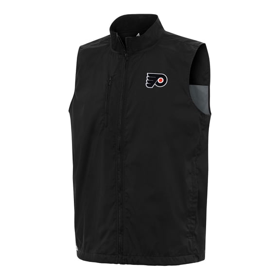 Men's Antigua  Black Philadelphia Flyers Brisk Full-Zip Vest
