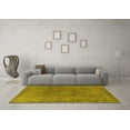 thumbnail image 3 of Ahgly Company Machine Washable Indoor Square Oriental Yellow Industrial Area Rugs, 8' Square, 3 of 4