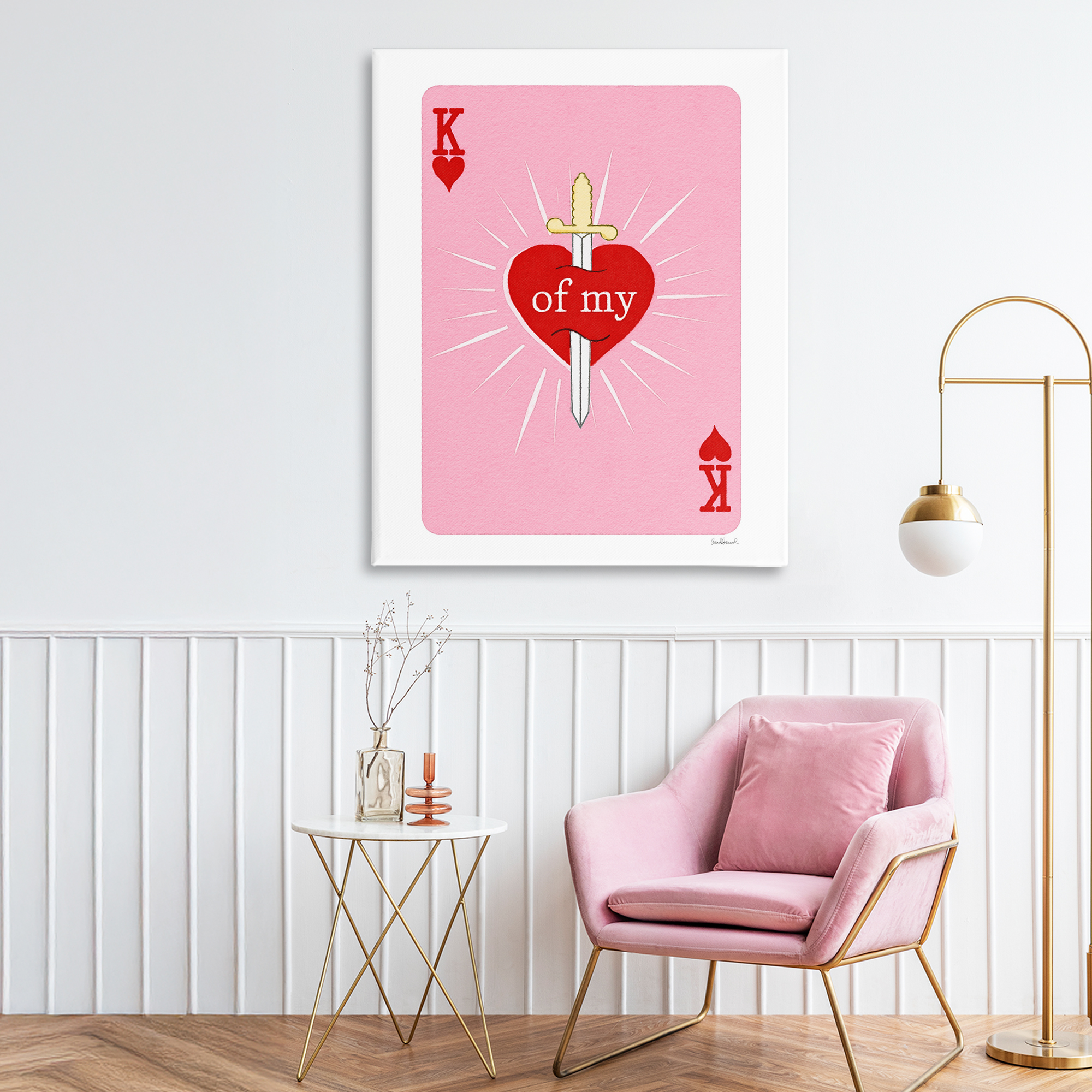 King Of My Heart Sword Canvas Wall Art, design by Amanda Greenwood