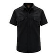 thumbnail image 2 of Camisas s Para Hombre Slim Fit Camisas de para hombre, camisas de trabajo de viaje de manga corta, camisas con botones de verano para hombre (Black, 4XL), 2 of 4