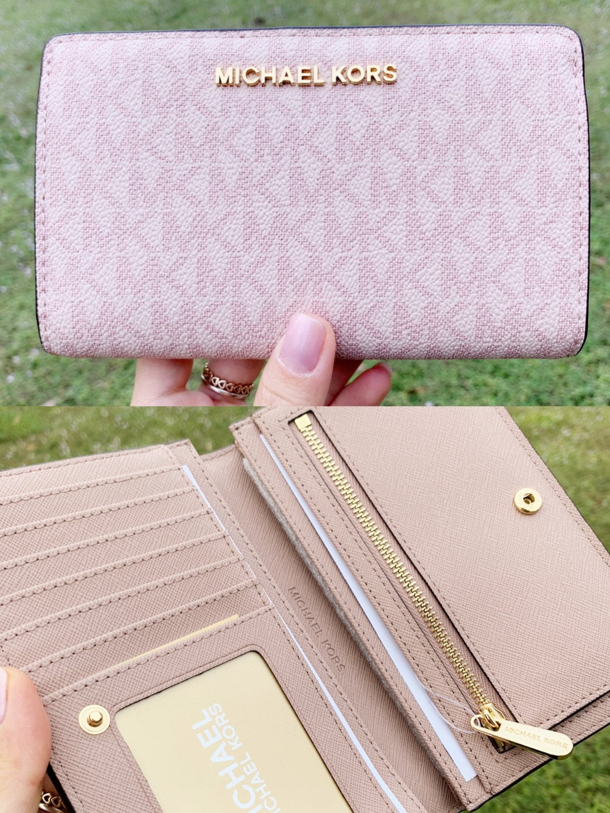 Leather wallet Michael Kors Pink in Leather  25090525