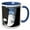 Blue/White, variant on 3drose, the Capital Letter J Cute Out of a Snow Scene and Tree, 11oz Magic Transforming Mug