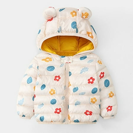 

Child Sweater Toddler Boys Girls Winter Windproof Cartoon Hooded Jacket Kids Warm Outerwear Coat