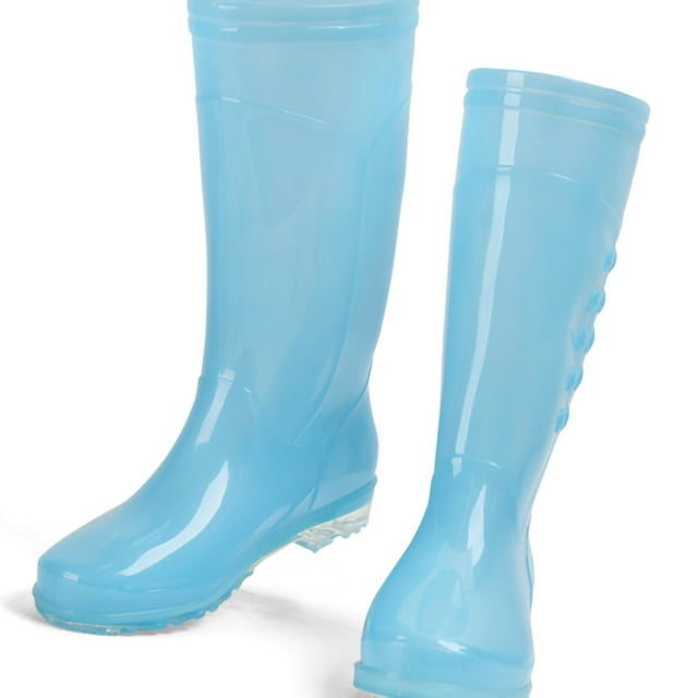Bottes de Pluie Transparentes, Bottes de Pluie Hautes pour Femmes avec Couverture en Coton Peluche PVC Adulte Expérience Inégalée