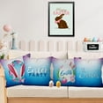 thumbnail image 2 of Easter Blue Pillow Covers 18x18 Set of 4, Bunny Rabbit Eggs Throw Pillow Covers Flowers Pillowcase Farmhouse Happy Easter Decorations Cushion Case for Home Outdoor Yard, 2 of 5