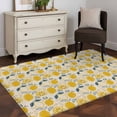 thumbnail image 3 of 3'x5' Rug for Living Room Bedroom, Summer Lemons Washable Area Rugs Non-Slip Carpet Mats, Modern Botanical Leaves Vintage Indoor Low Pile Area Rug Runner for Kitchen, Mudroom, 3 of 8