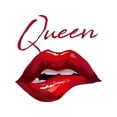 thumbnail image 2 of 2025 Plus - Size Women's Cotton Short - Sleeve T - Shirt. eye - catching print with 'Queen text and red lips. Machine - washable breathable loose - fitting suitable for all seasons., 2 of 7