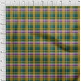 thumbnail image 3 of oneOone Cotton Flex Dark Teal Green Fabric Madras Check Dress Material Fabric Print Fabric By The Yard 40 Inches Wide, 3 of 4