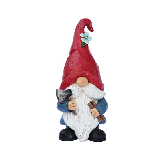 14in Garden Gnome Chopping Wood