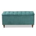 thumbnail image 6 of Bowery Hill Modern Teal Blue Velvet Upholstered Storage Ottoman Bench, 6 of 11