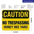 thumbnail image 3 of No Trespassing Honey Bee Yard Sign, 18x24 Reflective Aluminum EGP, 3 of 8