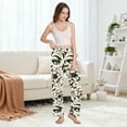 thumbnail image 5 of Dailycode Women's Pajama Pants Wide Leg Lounge Pj Bottoms With Pockets Vintage Eyes and Flower, 5 of 7